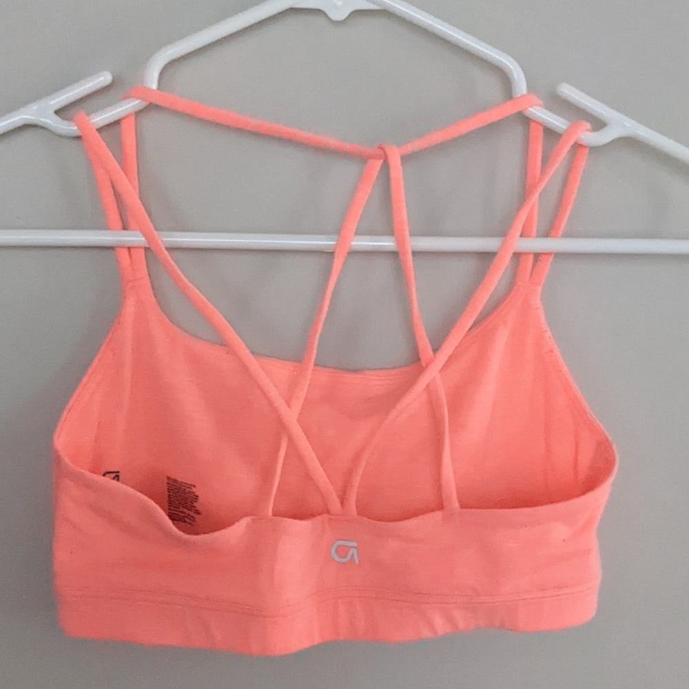 Gap Fit Neon Salmon Exercise Bra - Picture 2 of 3